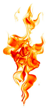 magical fire ignition - burning red-orange hot flame - fiery elements isolated on a white background