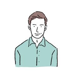 20代　男性　人物　上半身　イラスト