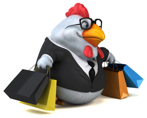Fun chicken - 3D Illustration