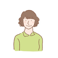 中年女性　人物　上半身　イラスト
