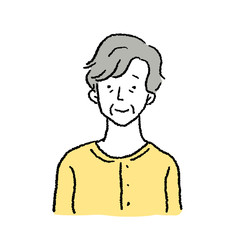 シニア　上半身　女性　イラスト
