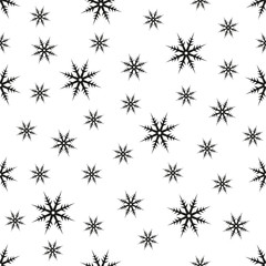 Snowflake seamless pattern. Christmas and winter background. Xmas print. Vector illustration.