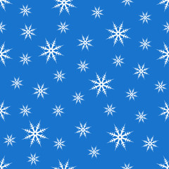 Fototapeta na wymiar Snowflake seamless pattern. Christmas and winter background. Xmas print. Vector illustration.