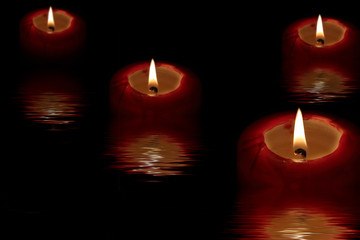 candles on black background