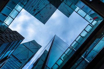 Skyscrapers from a low angle view in Shenzhen, China