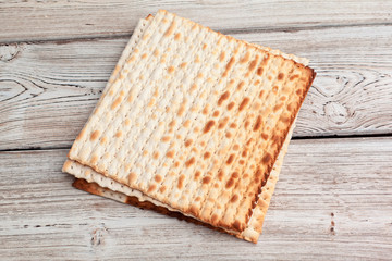 matzo flatbread for Jewish high holiday celebrations on the table