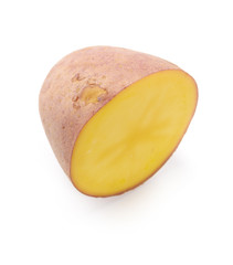Sliced potatoes isolated on white background