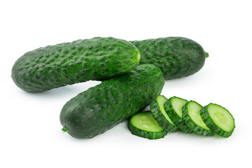 cucumber sliced isolated on white background