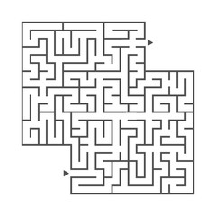 Abstract square maze. Game for kids. Puzzle for children. One entrance, one exit. Labyrinth conundrum. Flat vector illustration. With place for your image.