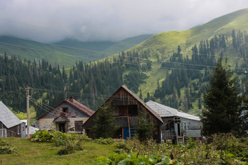 wooden house in the mountains