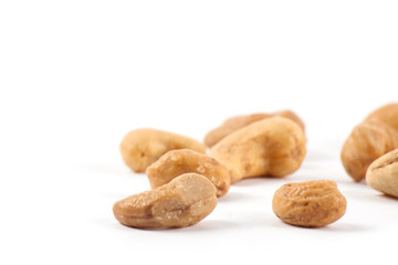 Roasted cashew nuts isolated