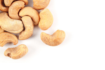 Roasted cashew nuts isolated