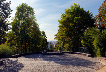 The Belleville park panorama in Paris city
