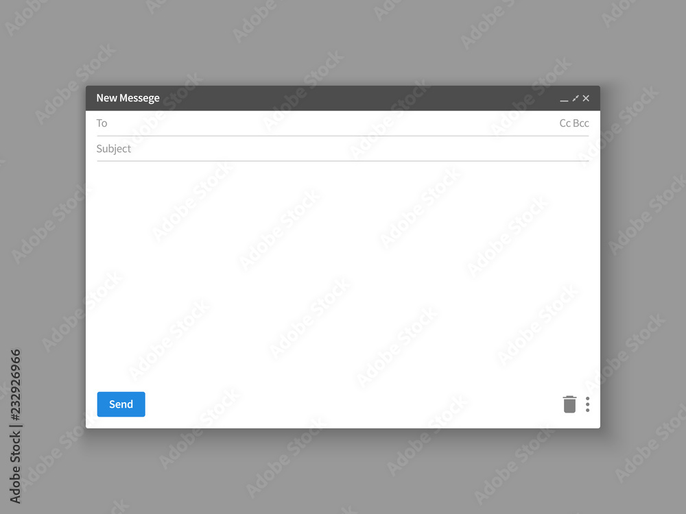 Poster email template. blank e-mail browser window. mail message web page vector frame. browser window for 