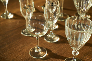 Glass cups background