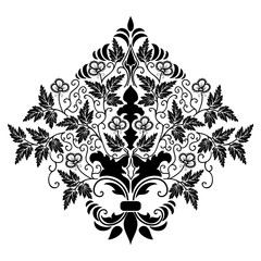 Vector damask element. Isolated damask central illistration. Classical luxury old fashioned damask ornament, royal victorian texture for wallpapers, textile, wrapping.