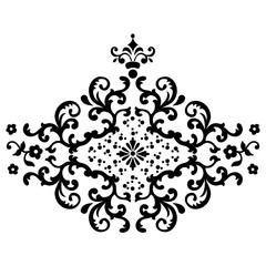 Vector damask element. Isolated damask central illistration. Classical luxury old fashioned damask ornament, royal victorian texture for wallpapers, textile, wrapping.