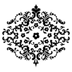 Vector damask element. Isolated damask central illistration. Classical luxury old fashioned damask ornament, royal victorian texture for wallpapers, textile, wrapping.