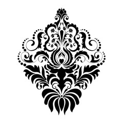 Vector damask element. Isolated damask central illistration. Classical luxury old fashioned damask ornament, royal victorian texture for wallpapers, textile, wrapping.