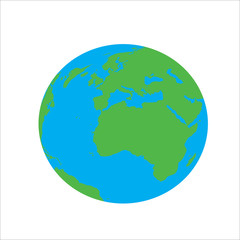 Map of the world globe with on white background