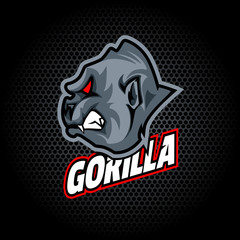 Gorilla Head from side. Can be used for club or team logo. Vector graphic.