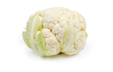 Head of cauliflower on a white background