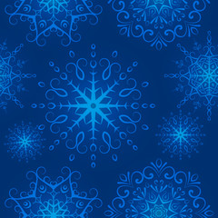 Naklejka premium Winter seamless texture, endless pattern with snowflakes, snowfall. Seamless pattern can be used for wallpaper, pattern fills, web page background, surface textures.