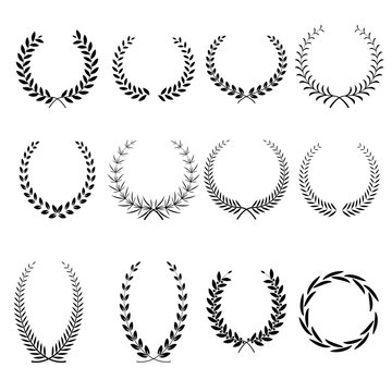 Collection of different laurel wreaths