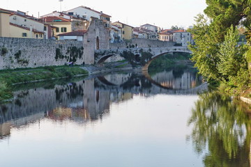 Fototapeta na wymiar Mercatale bridge, Prato, Tuscany, Italy