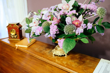 Decorative vase with a bouquet of flowers