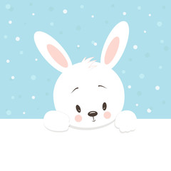 Obraz na płótnie Canvas cute little cartoon hare