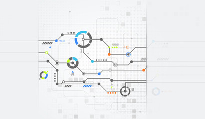 Vector digital technology concept. Abstract background. Vector illustration.
