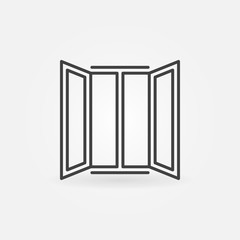 Opened window icon in outline style. Vector concept symbol