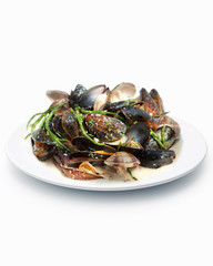 Mussels and samphire