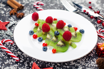 Kiwi Christmas tree - fun food idea for kids party or breakfast