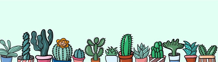 Vector of Colorful cactus background illustration