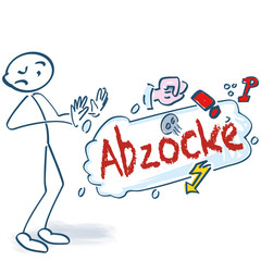 Strichmännchen lehnt eine Abzocke ab