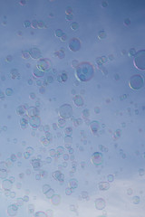 Soap Bubbles against blue sky