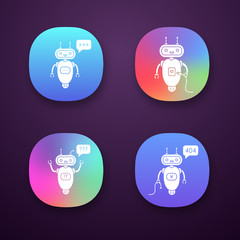 Chatbots app icons set