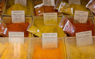 Spices on a Market Stand