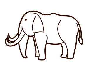 Elephant cartoon graphic vector.