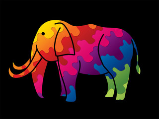 Elephant cartoon graphic vector.