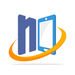 initial logo icon for the smartphone gadget business with the initials of the letter N