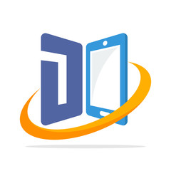 initial logo icon for the smartphone gadget business with the initials of the letter D