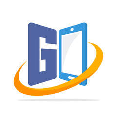 initial logo icon for the smartphone gadget business with the initials of the letter G