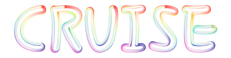 Cruise - beautiful text written on white background