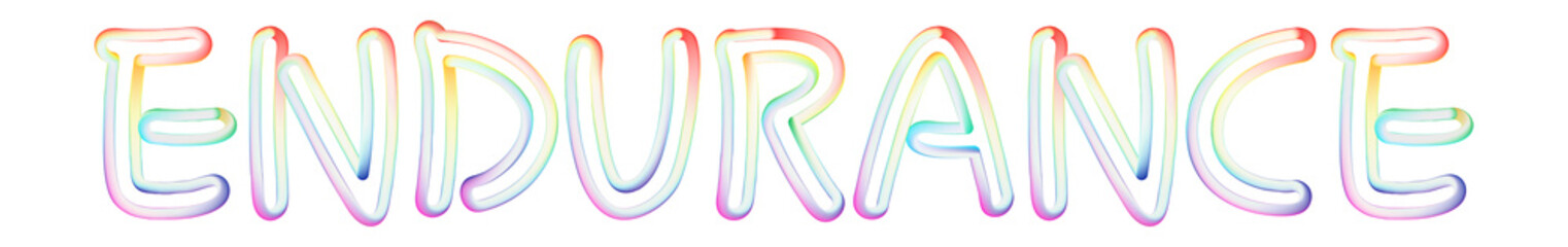 Endurance - beautiful text written on white background