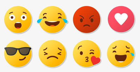 Fototapeta premium social media reactions set 