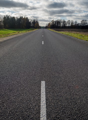 Asphalted road in countryside.