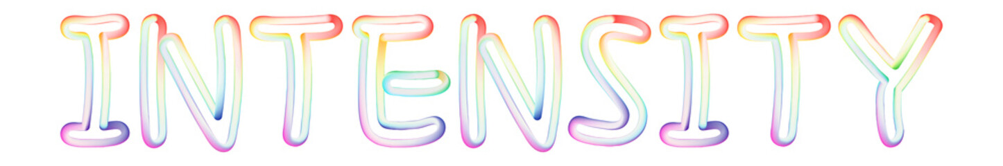 Intensity - beautiful text written on white background